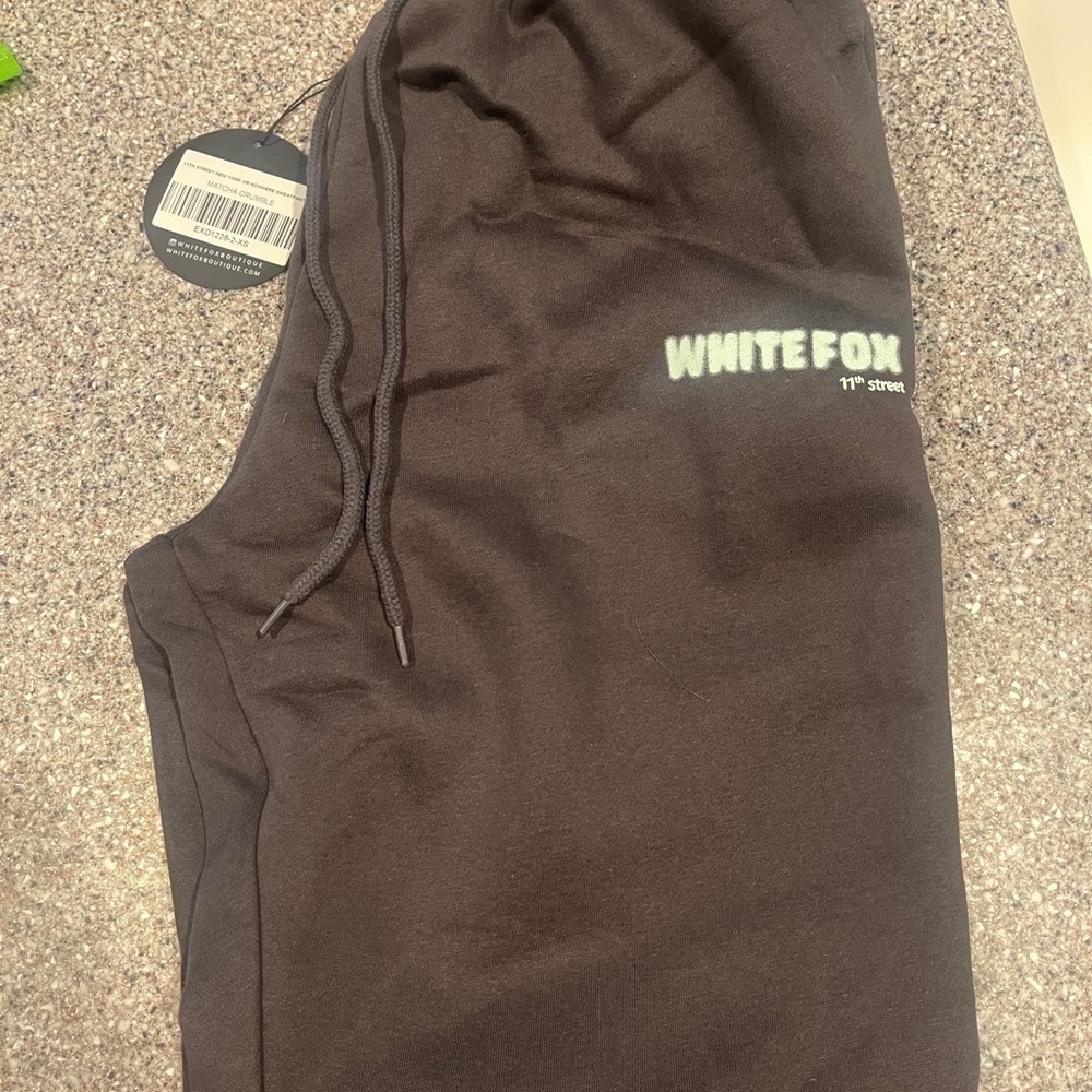 WHITE FOX Black Logo Sweatpants